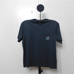 Tommy Bahama Black Spotifly Crew Neck Cotton T-Shirt - Size S